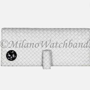 Glam Rock White Hand Braided Techno Silk Checkbook Holder Wallet